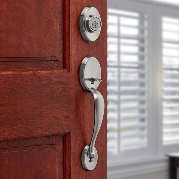 Kwikset Kwikset Chelsea Satin Nickel Entry Handleset 1-3/4 in. - 98001-369