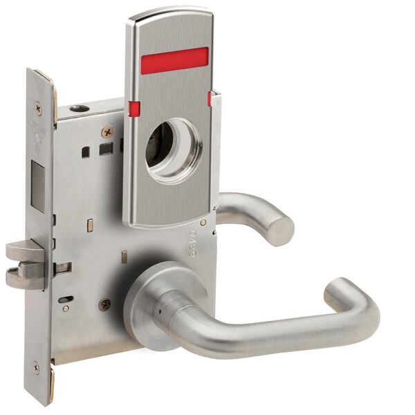 Schlage L Series Mortise Lock, Corridor Lock, 03 Lever, A Rose, Less Full Face Cylinder, VACANT/OCCUPIED Ind - L9456L 03A 626 L283-722