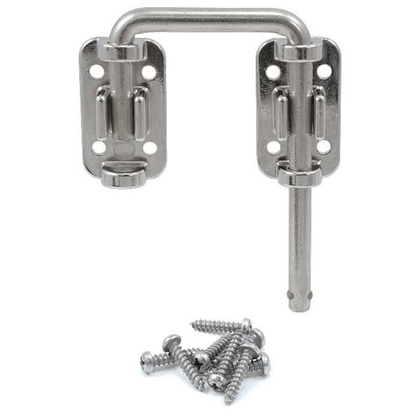 Harry Engerts Co Patio Door Drop-in Security Latch Bolt, Nickel Plated, 2 Shackle Width - 20SDL-N