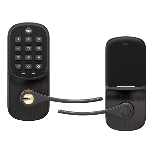 Yale Real Living Connected by August Assure Lever Keypad Keyed Entry Lock US10BP Oil Rubbed Bronze Permanent Finish - YRL216CBA10BP