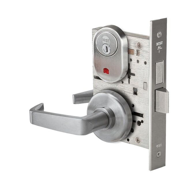 Best Grade 1 Privacy Mortise Lock, Visual Keyed Indicator, 15 Lever, H Rose, Non-Keyed, Satin Chrome Fini - 45H0L15H626VIN