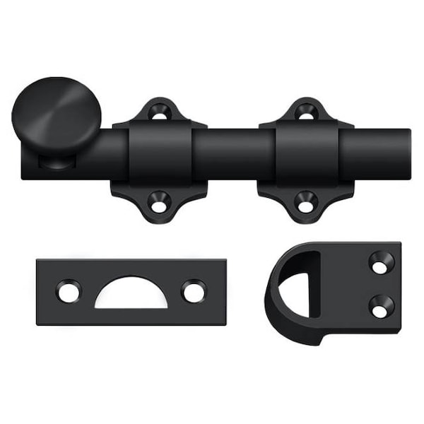 Deltana Dutch Door Bolt, Heavy Duty Black 4" - DDB425U19