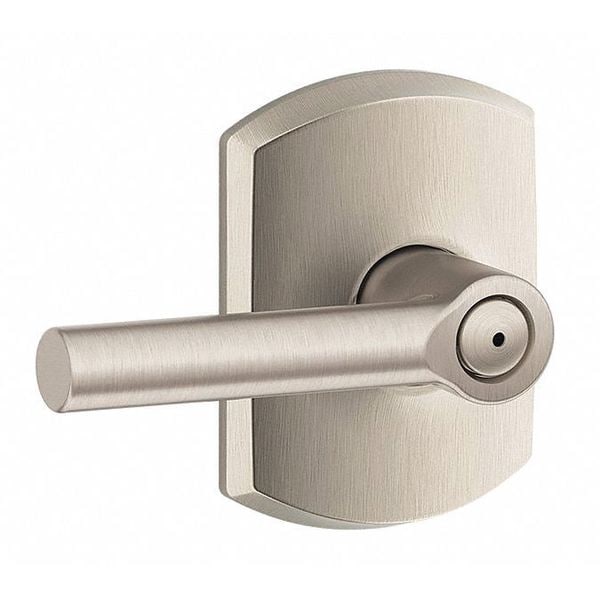 Schlage Residential Door Lever Lockset, Satin Nickel, Privacy - F40 BRW 619 GRW