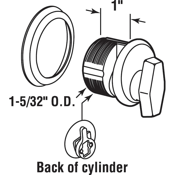Prime-Line Commercial Door Lock 1-5/32 in. x 1 in. Pressure Cast Zamak Aluminum Plated Single Pack - J 4530
