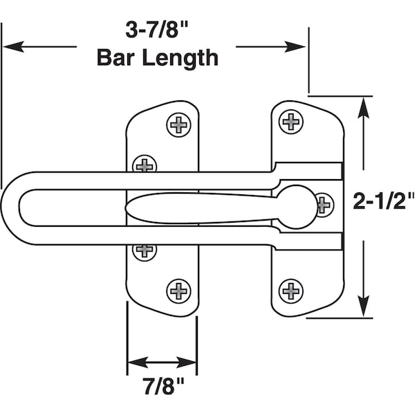 Prime-Line Diecast, Bright Brass Plated, Swing Bar Door Guard - U 9897