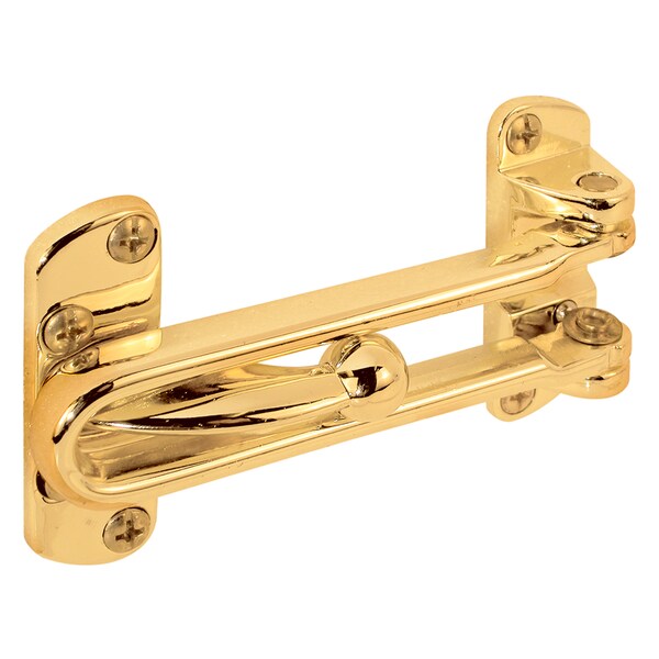 Prime-Line Diecast, Bright Brass Plated, Swing Bar Door Guard - U 9897