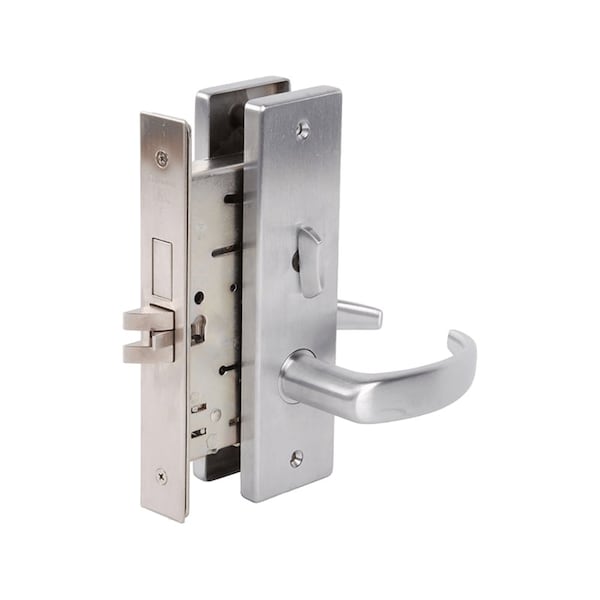Falcon Storeroom Mortise Lock, Less Cylinder, Quantum Lever, Napa Escutcheon, Satin Chrome - MA581L QN 626