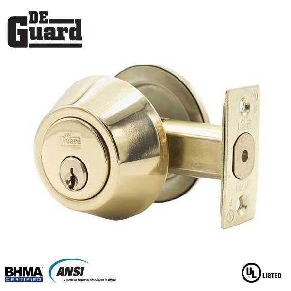 Deguard Premium Single Sided Deadbolt UL Listed Polished Brass Finish - SC1 - DDB01-PB-SC1