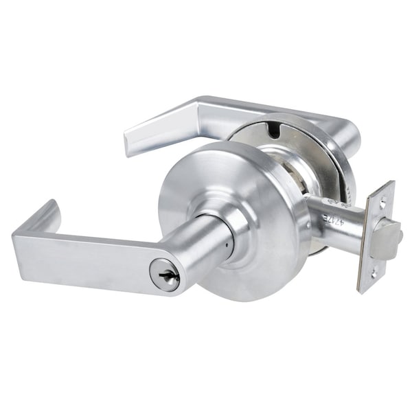 Schlage Grade 1 Storeroom Lock, Rhodes Lever, Standard Cylinder, Request to Exit Switch, Satin Chrome Finish - ND80PD RHO 626 RX