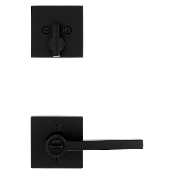 Kwikset Kwikset Halifax Matte Black Zinc Lever and Single Cylinder Deadbolt - 99910-064