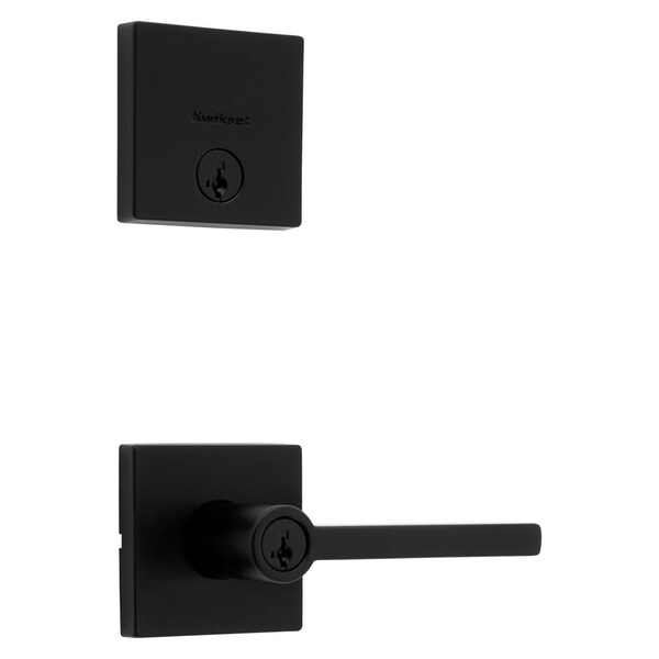 Kwikset Kwikset Halifax Matte Black Zinc Lever and Single Cylinder Deadbolt - 99910-064