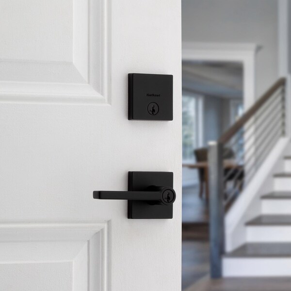 Kwikset Kwikset Halifax Matte Black Zinc Lever and Single Cylinder Deadbolt - 99910-064