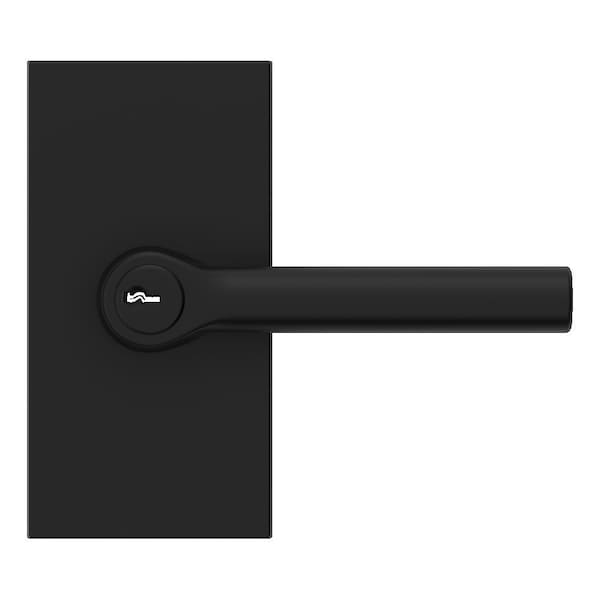 Baldwin Entry Tube Lever and Contemporary 5in Rose with 6AL Latch and Dual Strike Satin Black Finish - ENTUBCFR190