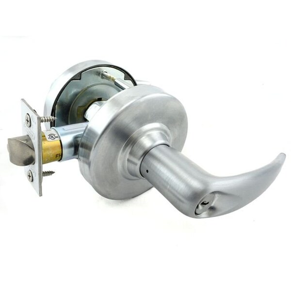 Schlage Commercial Storeroom Athens Lever C Keyway, 2-3/4" Deadlatch, ANSI Strike Satin Chrome - ALX80PATH626