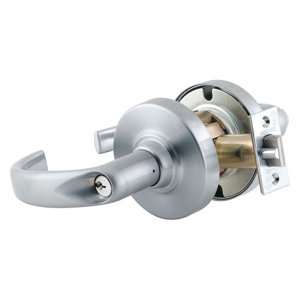 Schlage Door Lever Lockset, Curved, Entry, Grade 1 - ND53PD SPA 626