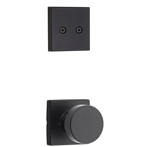 Kwikset Dummy Interior Pismo Knob Trim with Square Rose Matte Black Finish - 973PSKSQT-514