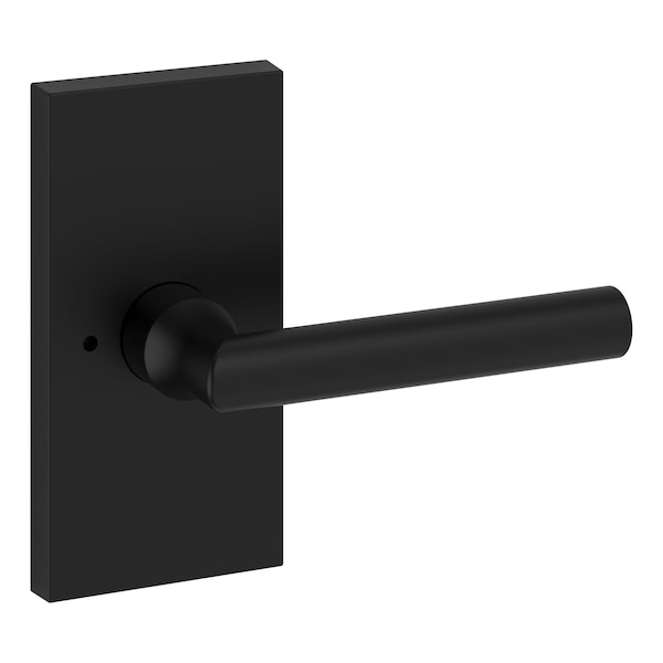 Baldwin Privacy Tube Lever and Contemporary 5in Rose with 6AL Latch and Dual Strike Satin Black Finish - PVTUBCFR190