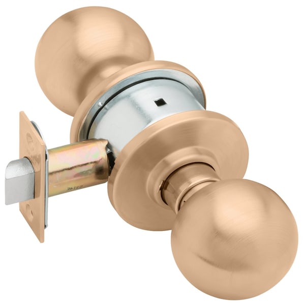 Schlage Grade 2 Passage Cylindrical Lock, Orbit Knob, Non-Keyed, Satin Bronze Finish, Non-handed - A10S ORB 612