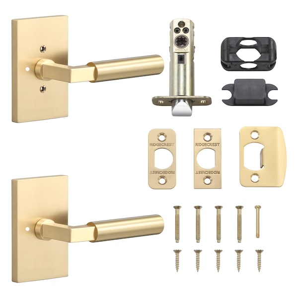 Sure-Loc Hardware Sure-Loc Hardware Levanto Privacy Rosette, Satin Brass, Smooth Grip in Satin Brass - LV102 SB GRIP-SM SB
