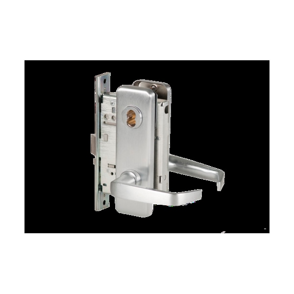 Best Mortise 45H Lock, Storeroom, Lever, Escutcheon, Sat Chr, LH - 45H7D15J626LH