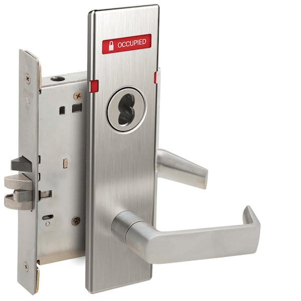 Schlage Grade 1 Entrance Office Mortise Lock, Schlage FSIC Less Core, 06 Lever, N Escutcheon, Indicator with - L9050J 06N 626 L283-722