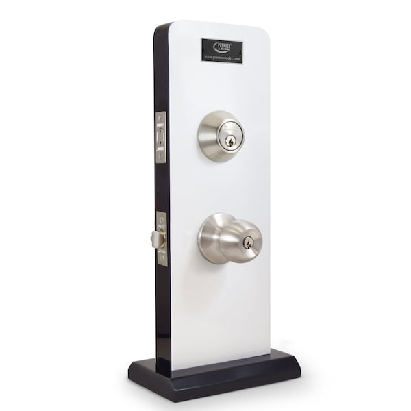 Premier Lock Entry Door Knob Combo Lock Set with Deadbolt Set of 4, Keyed Alike, Stainless Steel, 4PK - ED03C-4