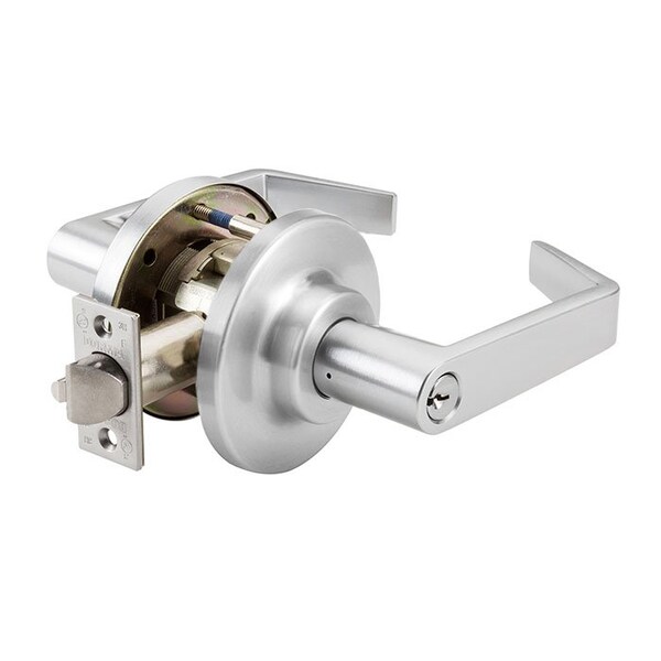 Dorma Grade 1 Cylindrical Lock, 80-Storeroom, LR-Lever, E-Stepped Rose, Satin Chrome, 2-3/4 Inch Backset,  - C880-D-LRE-626