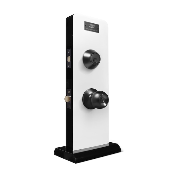 Premier Lock Entry Door Knob Combo Lock Set with Deadbolt Set of 2, Keyed Alike, Matte Black, 2PK - ED07-2