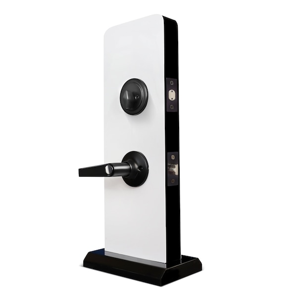 Premier Lock Entry Door Lever Combo Lock Set with Deadbolt Set of 12, Keyed Alike, Matte Black, 12PK - LED07C-12