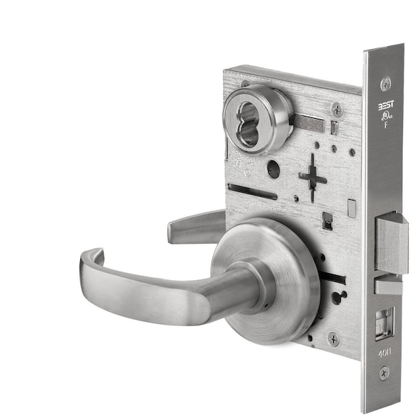 Best Grade 1 Office Mortise Lock, 14 Lever, H Rose, SFIC Housing Less Core, Satin Stainless Steel Finish,  - 45H7A14H630