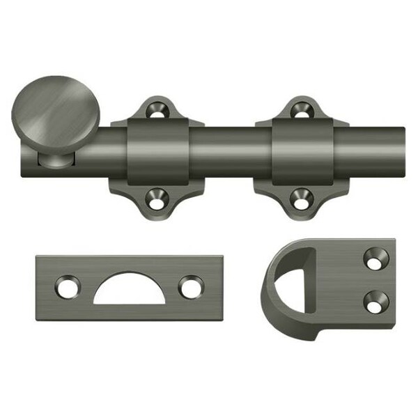 Deltana Dutch Door Bolt, Heavy Duty Antique Nickel 4" - DDB425U15A