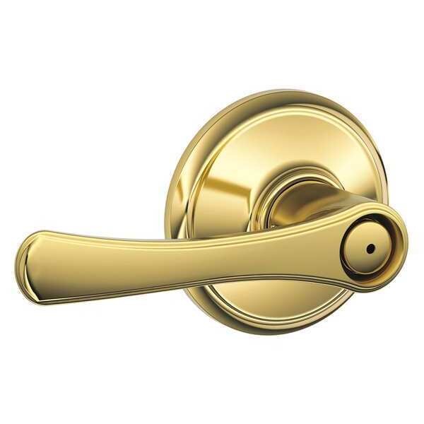 Schlage Bright Brass Privacy Lever Lockset, Avila - F40 VLA 605