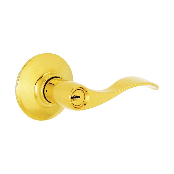 Schlage Schlage Accent Bright Brass Entry Door Knob 1-3/4 in. - F51VACC505