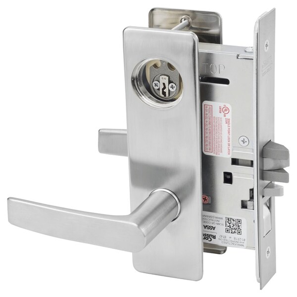 Corbin Russwin Entrance or Office Mortise Lock, AS Lever, M Escutcheon, Satin Chrome - ML2051 ASM 626 LC
