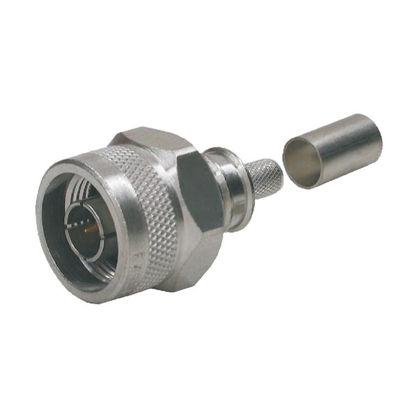 Times Microwave Systems Type-n Male Straight Plug 50 Ohm Crimp Sleeve Non Solder Cent LMR-240 - EZ-240-NMH-X