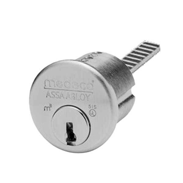 Medeco MEDECO: 1-1/8" Rim Cylinder - Satin Chrome Finish - 10T0400H-26-DLT-Y02-KD