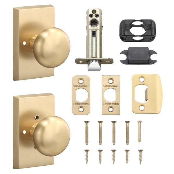 Sure-Loc Hardware Sure-Loc Hardware Oakley Privacy Knob, Satin Brass - OK102 SB