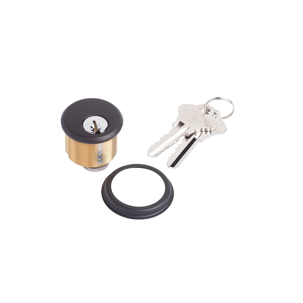 Global Door Controls 1-5/32 in. Brass Keyed Different Cylinder Mortise Lock for Adams Rite Type Storefront Door in Duronodic - TH1100-BCX1DU
