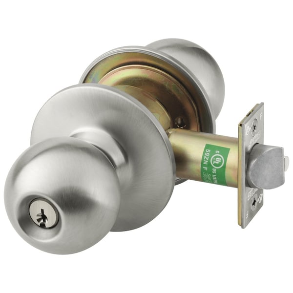 Corbin Russwin Grade 1 Classroom Cylindrical Lock, Global Knob, Conventional Cylinder, Satin Stainless Steel Finish - CK4355 GRD 630