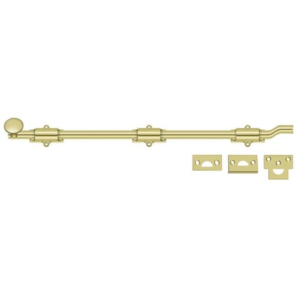 Deltana Surface Bolt With Off-Set, Heavy Duty Bright Brass 18" - FPG183
