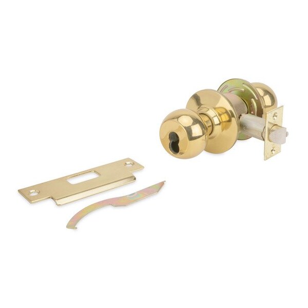 Trans Atlantic Co. SVB Series Bright Brass Grade 2 Standard Duty Commercial Storeroom Door Knob with IC Core - DL-SVB80IC-US3