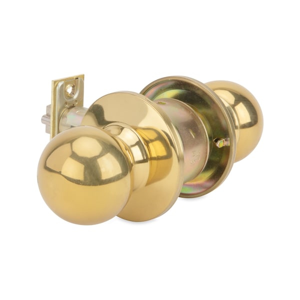 Trans Atlantic Co. SVB Series Bright Brass Grade 2 Standard Duty Commercial Storeroom Door Knob with IC Core - DL-SVB80IC-US3