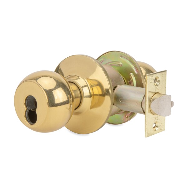 Trans Atlantic Co. SVB Series Bright Brass Grade 2 Standard Duty Commercial Storeroom Door Knob with IC Core - DL-SVB80IC-US3