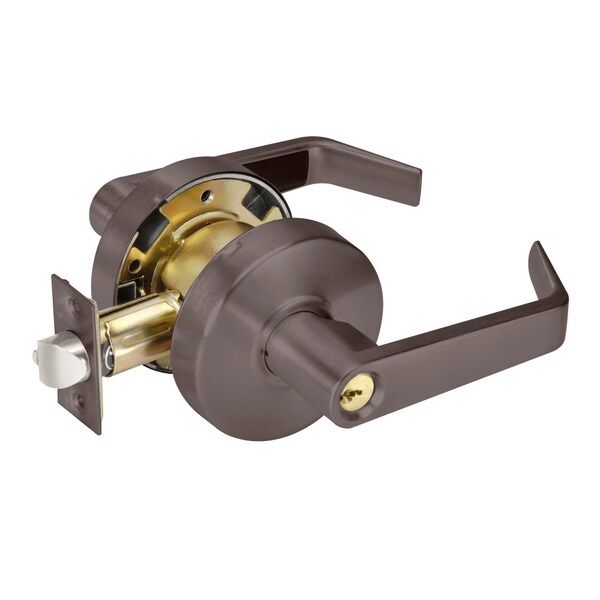 Yale Grade 2 Storeroom/Closet Cylindrical Lock, Augusta Lever, Conventional Cylinder, Dark Oxidized Bronz - AU4605LN 613E