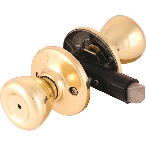 Kwikset Mobile Home Polished Brass Privacy Bed/Bath Door Knob - 300M 3 CP 7/8RFL RCS