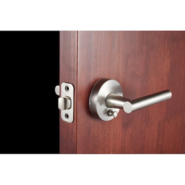 Sapphire Miro Collection Modern Satin Nickel Grade 3 Privacy Bed/Bath Door Handle with Lock - LS-MIR40-US15