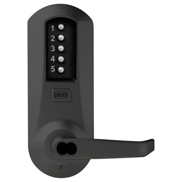 Dormakaba Cylindrical Combination Lever Lock, Passage, 2-3/4-in Backset, 1/2-in Throw Latch, 6/7-Pin SFIC Prep - 5041BWL-744-41