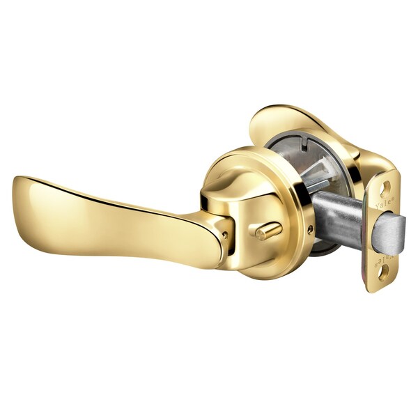 Yale Real Living Pivot Collection Navis Lever Push Pull Privacy Lock US3 (605) Bright Brass Finish - YR21NV605