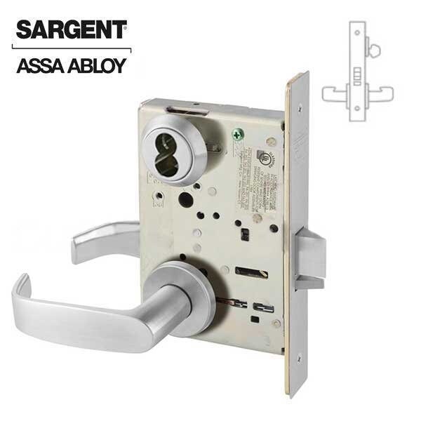 Sargent 8200 Series Mortise Lock Mechanical Classroom Lock provided with LFIC (removable core) LN Trim L Ros - SRG-63-8237-LNL-26D