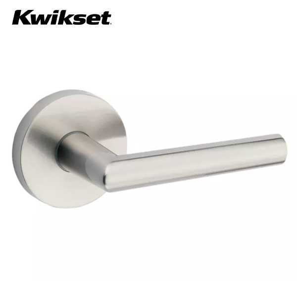 Kwikset Milan Passage Lever with Round Rose Satin Nickel - KWS-720MIL-RDT-15-6AL-RCS